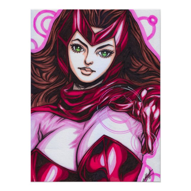 Póster Bruja Escarlata ~ Wanda Maximoff (Anverso)