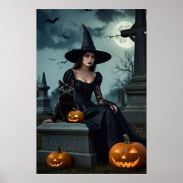 Póster Bruja gótica de Halloween