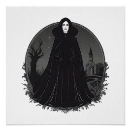 Póster Bruja gótica salem a medianoche