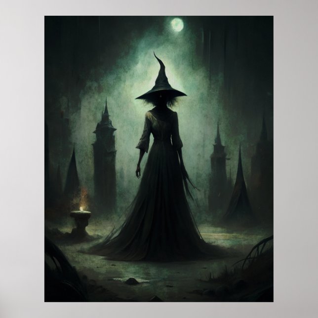 Póster Bruja oscura de Halloween (Frente)
