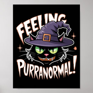 Póster Bruja paranormal sintiendo amor por gatos negros