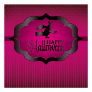 Póster Bruja rosa de Halloween