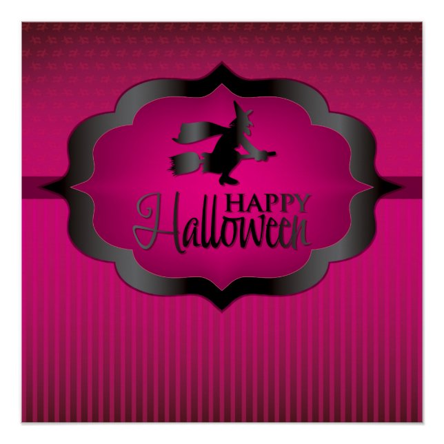 Póster Bruja rosa de Halloween (Anverso)