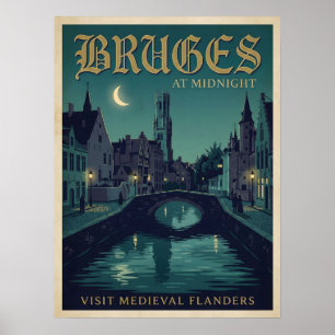 Póster Brujas a Medianoche Flandes Medieval Gótico Viaje