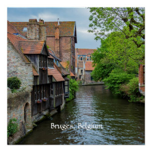 Póster Brujas, Bélgica (etiquetado)