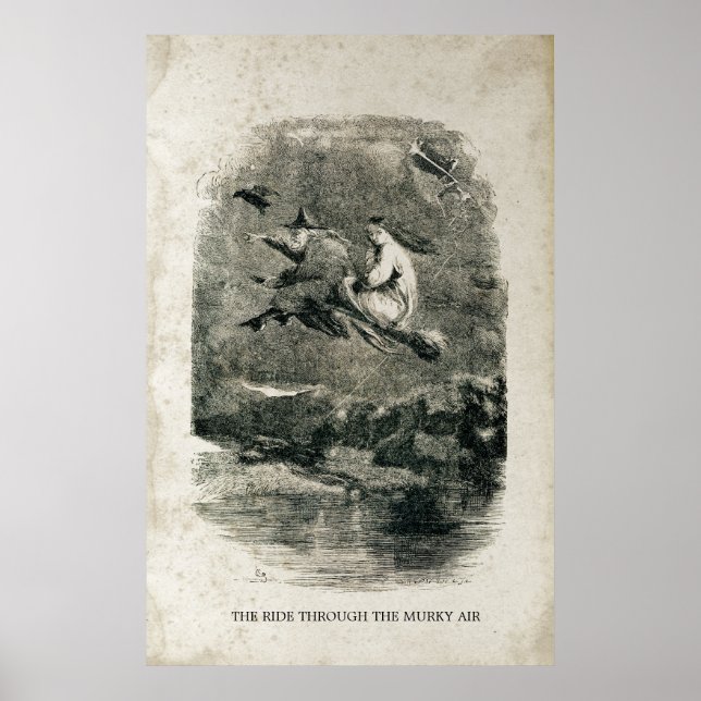 Póster Brujas de Halloween de época en las habitaciones (Frente)