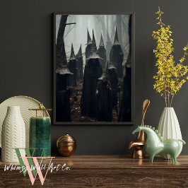 Póster Brujas en la Halloween Forestal