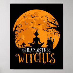 Póster Brujas Namaste Hombres Mujeres Funny Halloween Yog