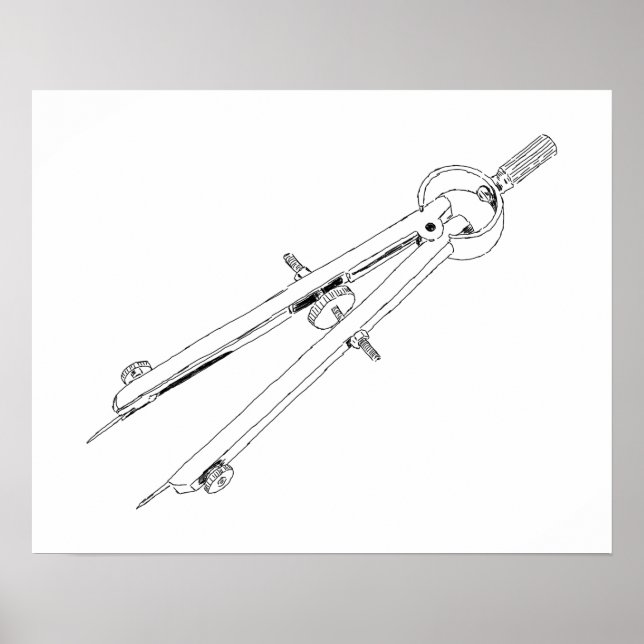 Póster Brújula de redacción ilustrada (Frente)