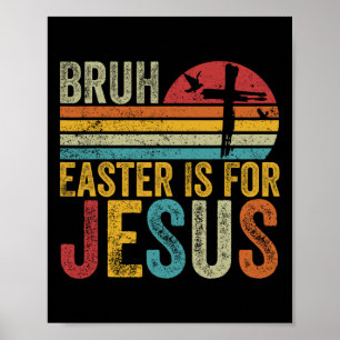 Póster Bruma Pascua Es Para Jesús Día De Pascua Retro Vin