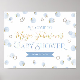 Póster Brunch Bubbly and Baby Shower Welcome Sign