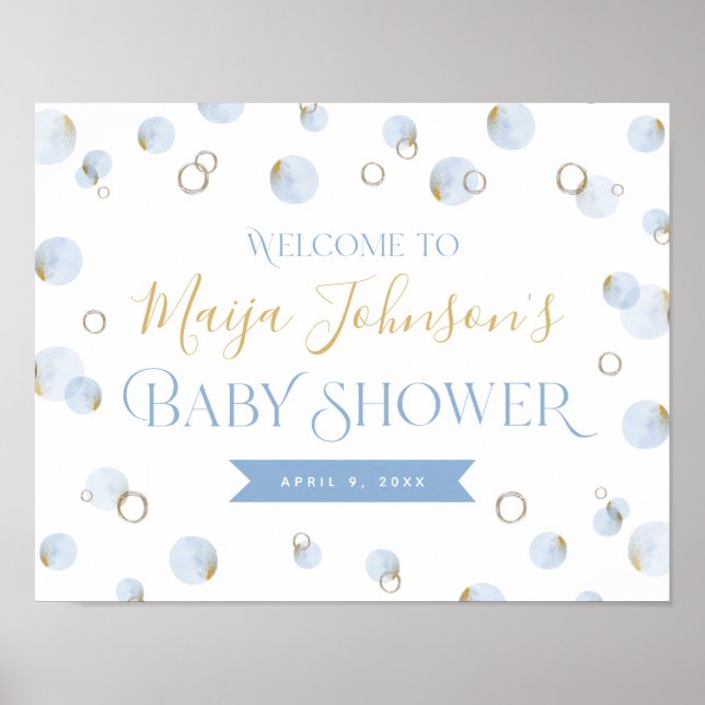 Póster Brunch Bubbly and Baby Shower Welcome Sign (Frente)