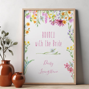 Póster Brunch de flores silvestres con la bienvenida de l