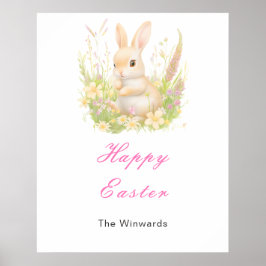 Póster Brunch de Pascua de conejo de primavera