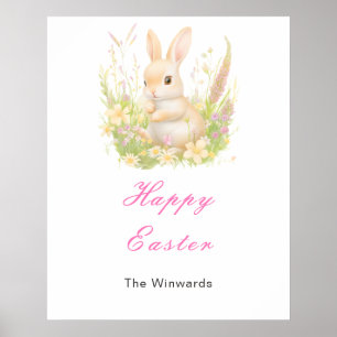 Póster Brunch de Pascua de conejo de primavera