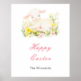 Póster Brunch de Pascua de Cordero de Primavera