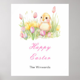 Póster Brunch de Pascua de Pollito de Primavera