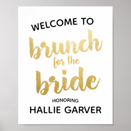 Póster Brunch para el Rótulo de ducha de novia Wedding