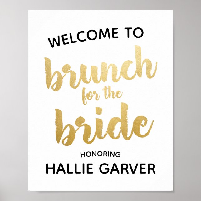 Póster Brunch para el Rótulo de ducha de novia Wedding (Frente)