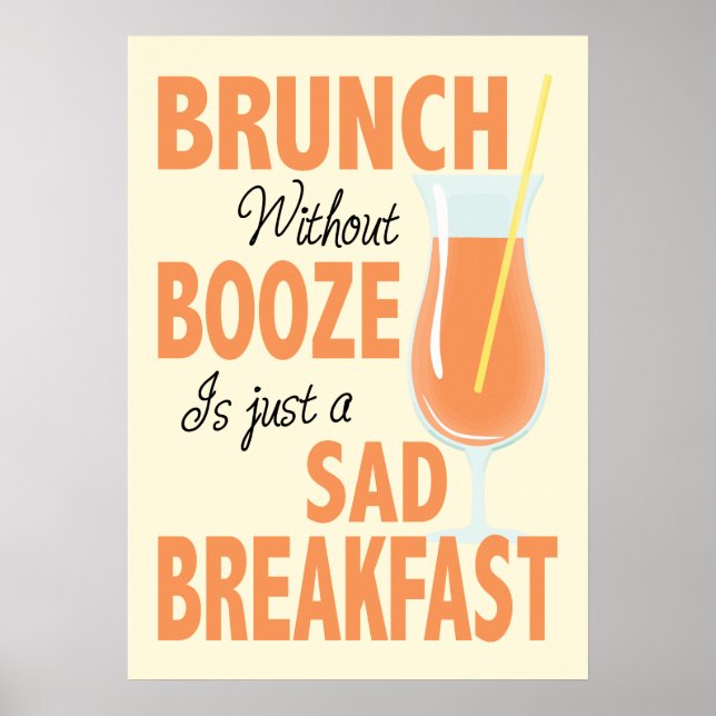 Póster Brunch Sin Brunch Booze (Frente)