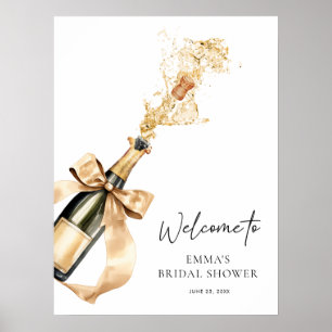 Póster Brunch y champán espumoso Bienvenida a la despedid