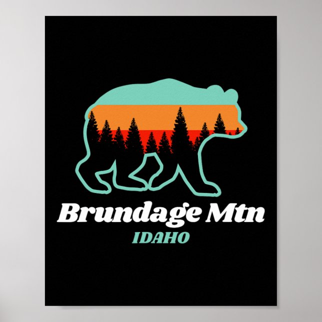 Póster Brundage Mountain Idaho Skowboard Bear (Frente)