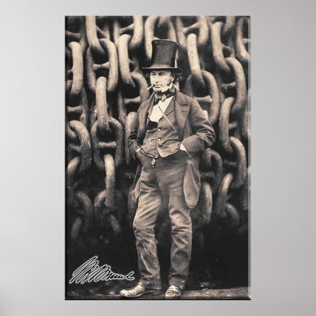 Póster BRUNEL Isambard Kingdom Brunel Engineer Genius (Frente)