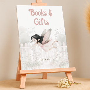 Póster Brunette Fairy Books para el Rótulo Baby Table