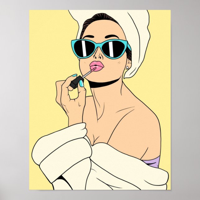 Póster Brunette Glamorosa (Frente)