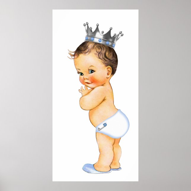Póster Brunette Little Prince Baby Shower (Frente)