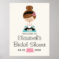 Brunette Yoga Bridal Shower Signo de bienvenida