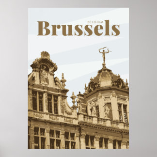 Póster Bruselas Gran Plaza Bélgica