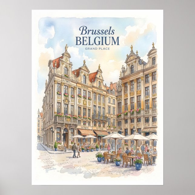 Póster Bruselas Grand Place Histórico  (Frente)
