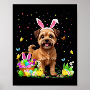 Póster Bruselas Griffon Dog Easter Egt Hunt Bunny Ear Hap