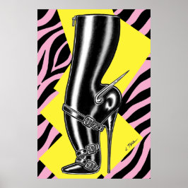 Póster Brutes in Boots™/Tacón de Aguja/Cebra Rosa
