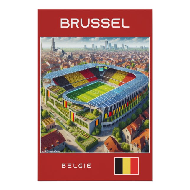 Póster Bruxelles Stadium - Belgique - Ecological design (Anverso)