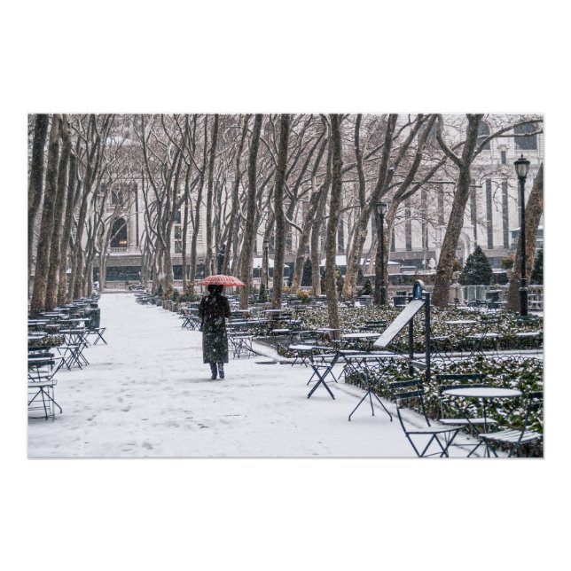 Póster Bryant Park Snow (Anverso)