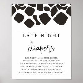 Póster BRYNDLE Animal Cow Print Late Night Diapers Game