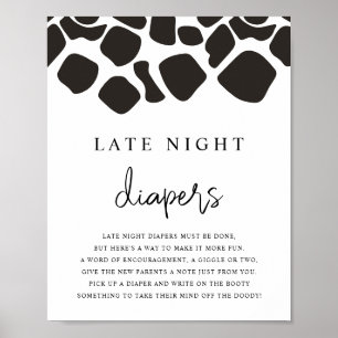 Póster BRYNDLE Animal Cow Print Late Night Diapers Game