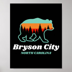 Póster Bryson City Carolina del Norte Osos Montañas País