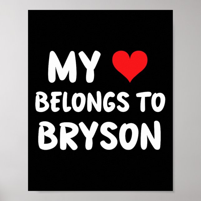 Póster Bryson - Mi corazón pertenece a Bryson - Amor  (Frente)