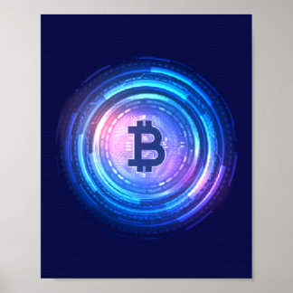 Póster BTC, Crypto, Bitcoin, Blockchain