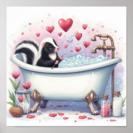 Póster Bubble Bath Skunk