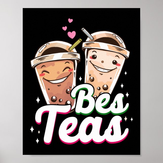 Póster Bubble Boba Tea Bes Teas Mejores Amigos (Frente)