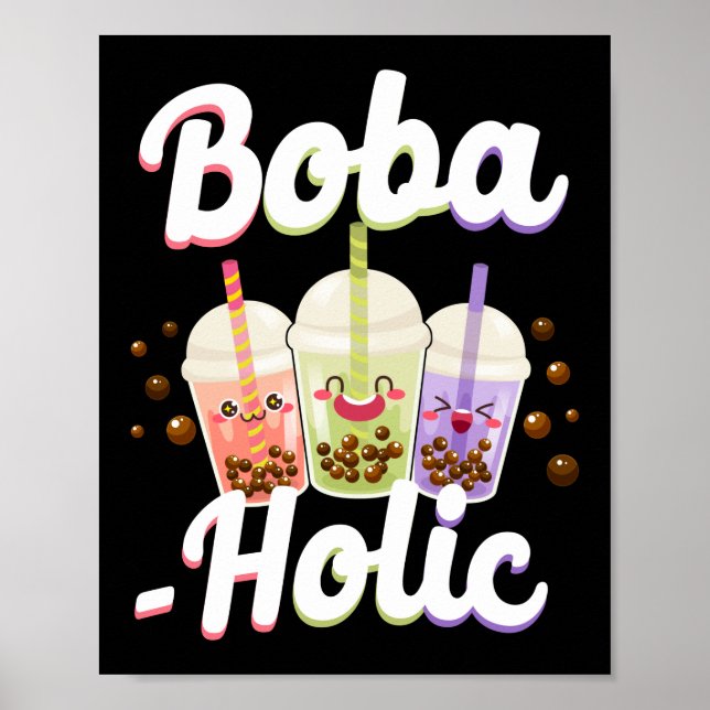 Póster Bubble Boba Tea Boba-holic (Frente)