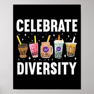 Póster Bubble Boba Tea Celebra la Diversidad Lgbt Orgullo