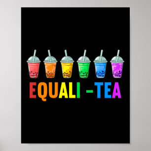 Póster Bubble Boba Tea Equali-Tea Lgbt Orgullo Arcoiris