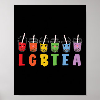 Póster Bubble Boba Tea LGBTea Orgullo LGBT Arcoiris