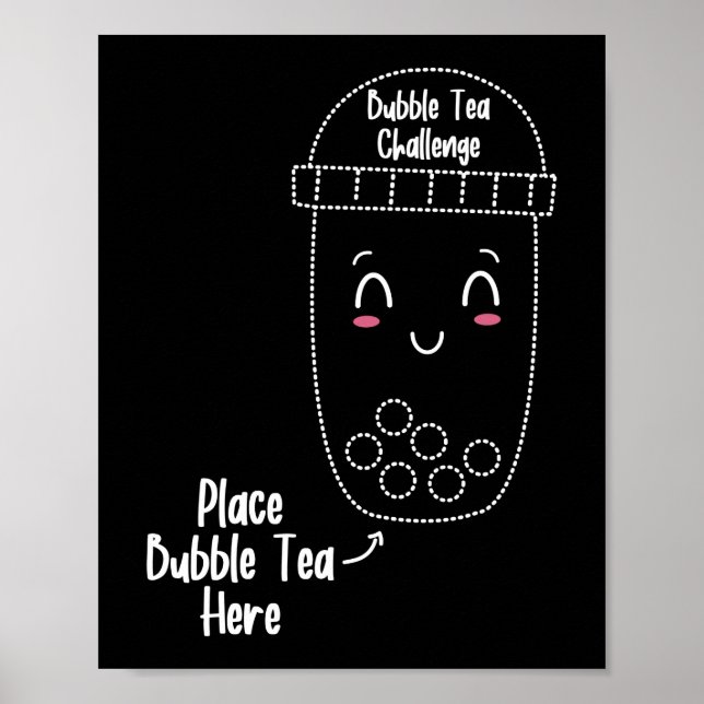 Póster Bubble Tea Challenge Place Bubble Tea Here (Frente)