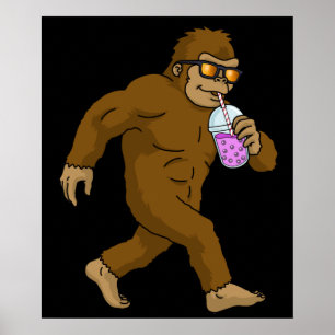 Póster Bubble Tea Gift Kids Bigfoot Boba Tea Bubble Tea